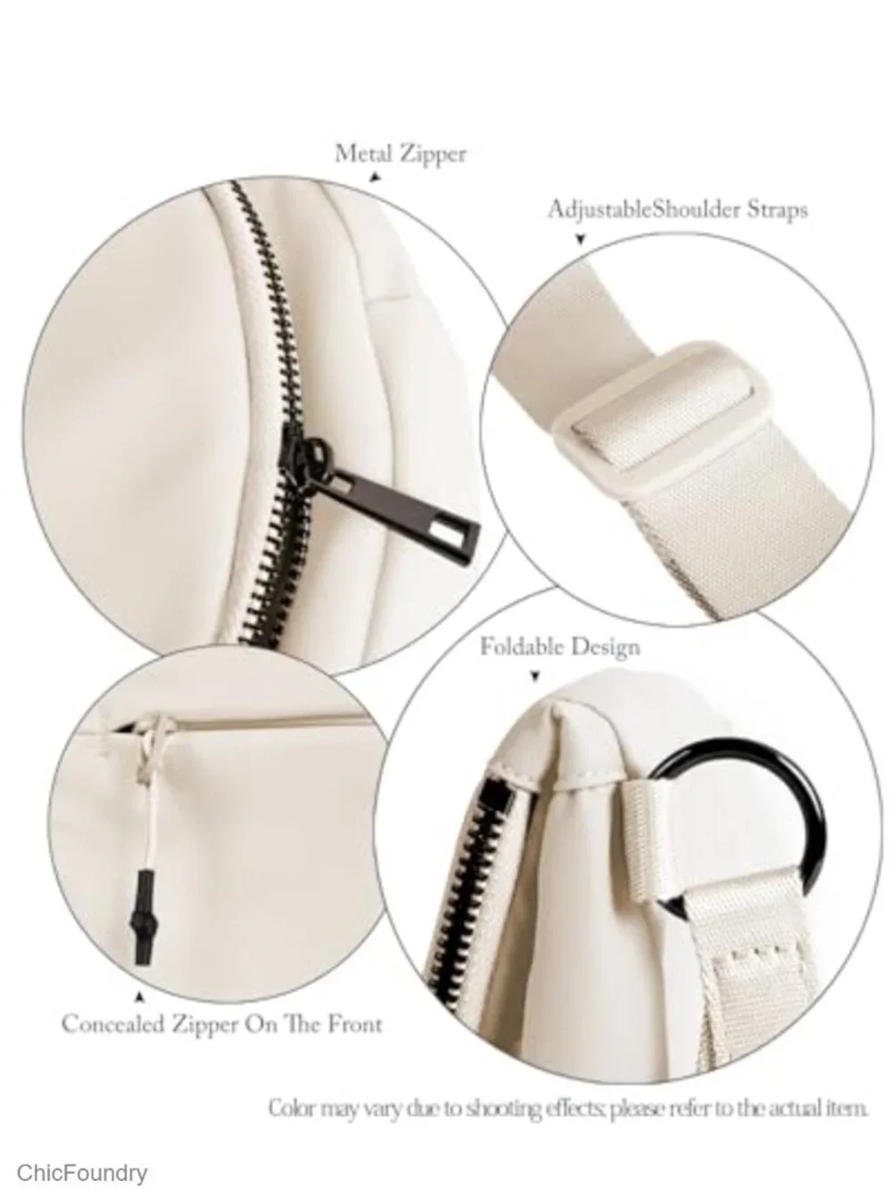 Nylon Folding Crescent Moon Bag Crossbody Shoulder Bag with Adjustable Strap